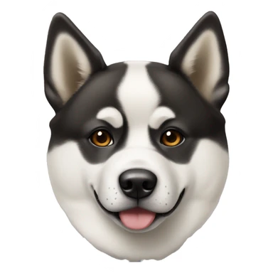 cute american akita black spot on each cheek sticker