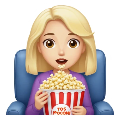 Girl Eating popcorn and watching tv sticker