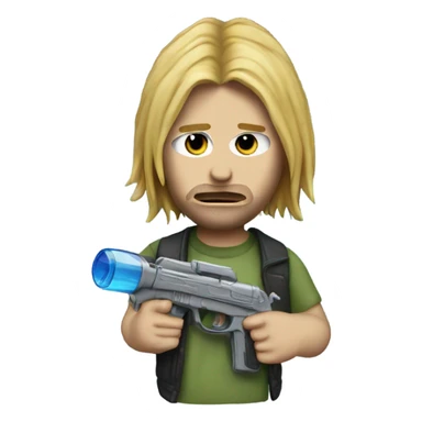 Kurt cobain with water gun next   sticker