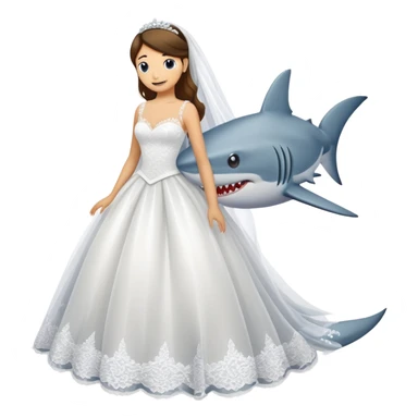 Shark with a wedding dress  sticker