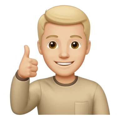 caucasian man giving a thumbs up sticker