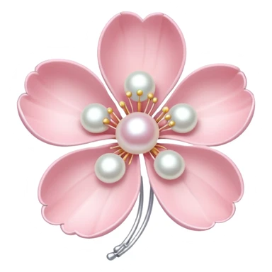 light pastel sakura flower with pearl beaded outline sticker