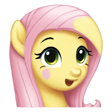 Fluttershy with shy face expression sticker