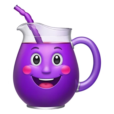grape koolaid pitcher with smiling face sticker