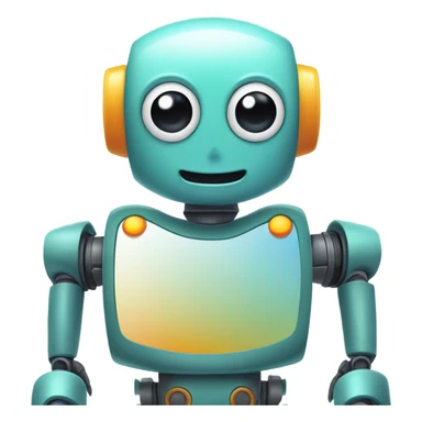 cute robot looking in the mirror sticker