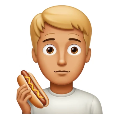 Guy thinking about hotdogs sticker