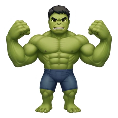 hulk superhero green muscular sticker
