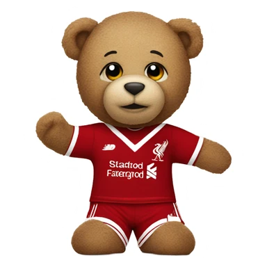 teddy bear with a liverpool kit on  sticker