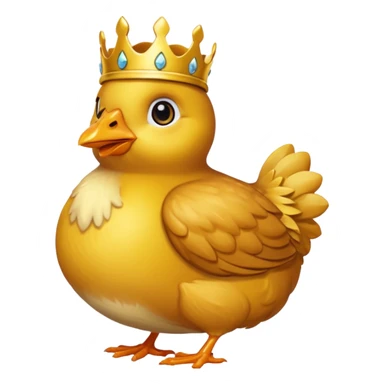 Un poussin mignon avec une couronne  sticker