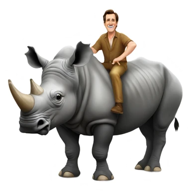 Jim Carey on a rhino sticker