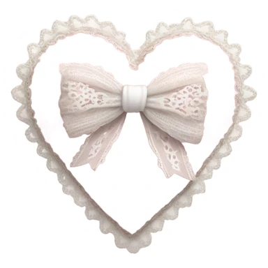 highly detailed rococo Pastel pink heart with white bow with lace and frills  sticker