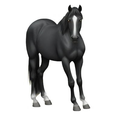 Black quarter horse with small white spot on forehead sticker