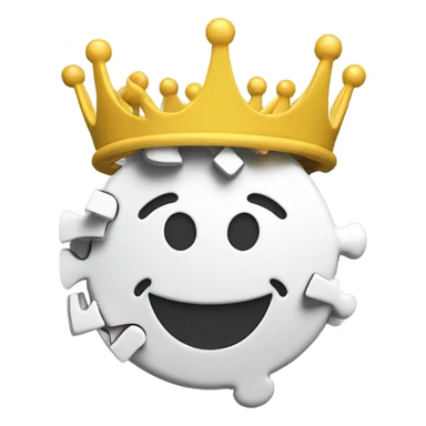 Puzzle piece crown with smile 3dPuzzle piece crown with smile 3d sticker