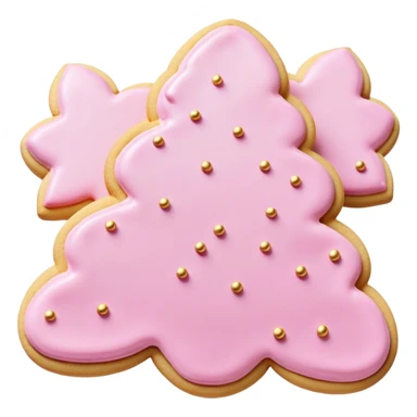 pink buttercream sugar cookies with gold sprinkles  sticker