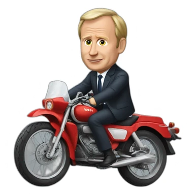 Vladimir Poutine riding Emmanuel Macron sticker