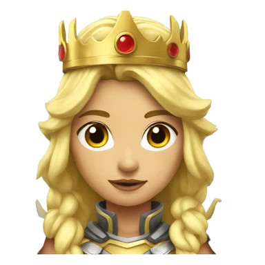 Blond Valkyrie full body with crown and wings sticker