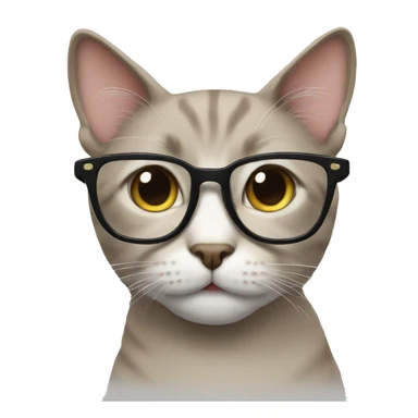 Cat wearing specs sticker