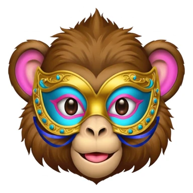 a monkey wearing masquerade sticker