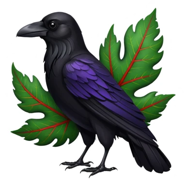 A raven holding a weirwood leaf sticker