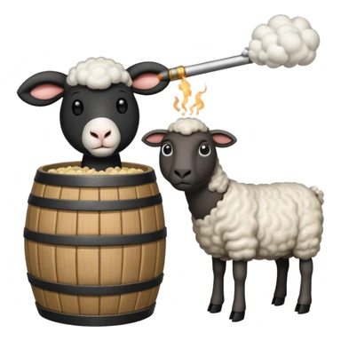 A gun shooting a sheep sticker