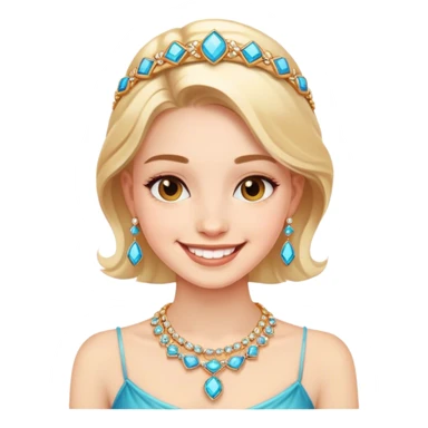 smiling girl with jewelry sticker