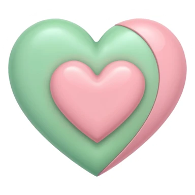 A half pastel green half pastel pink heart sticker
