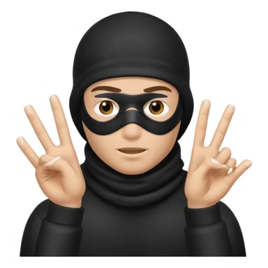 Peux tu me faire un policier gangster avec une cagoule qui fait des doigts shampooing sticker