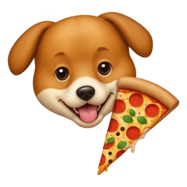 Dog eating pizza sticker