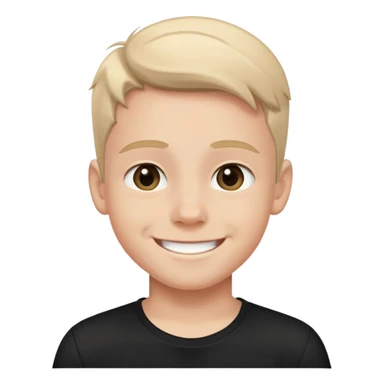 smiling boy in black shirt sticker