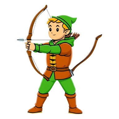 Robin Hood archer in Sherwood Forest sticker