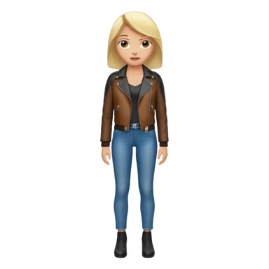 Women in leather jocket, full body, different color, close up sticker