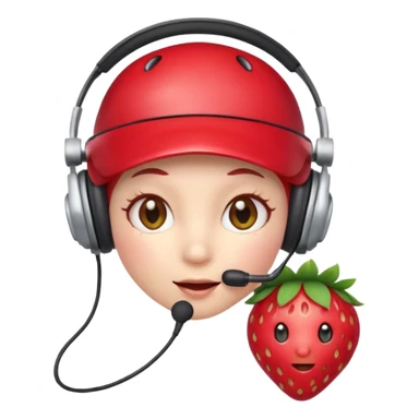 A Cute strawberry wearing headset  sticker
