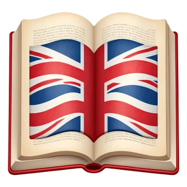 An open book with English flag pattern on it sticker