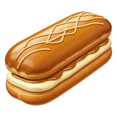  realistic éclair with topping of butterscotch melting  sticker