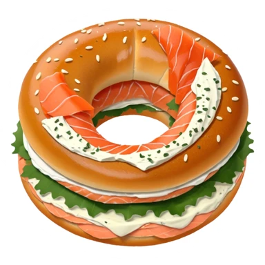 poppy bagel with salmon lox and cream cheese sticker