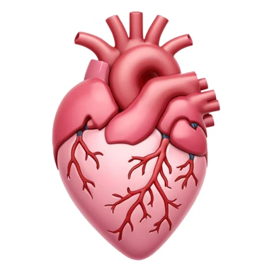 anatomical heart, pastel light pink, iOS emoji style, variation 2 sticker