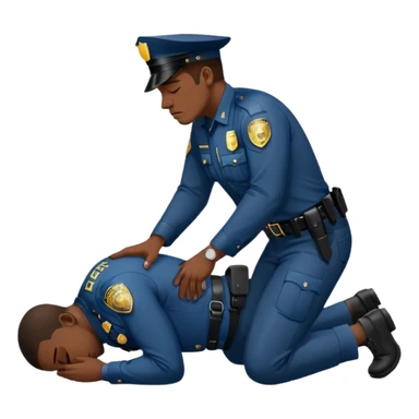With A police officer put his knee on a black man and forced him to the ground , George Floyd  sticker