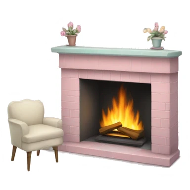 a pastel fireplace sticker