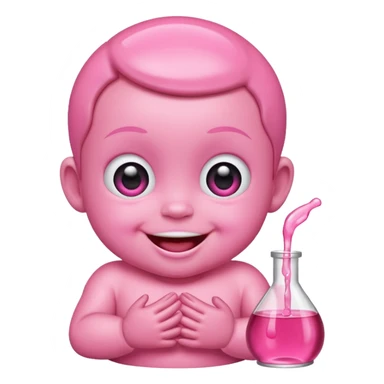 Smiling freaky baby oil pink sticker
