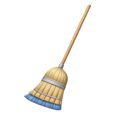 create a broom emoji sweeping away some dust  sticker