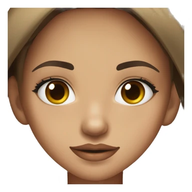 girl with brown eyes and brown hair, nostril piercing and upper lip piercing, wearing a black shirt sticker