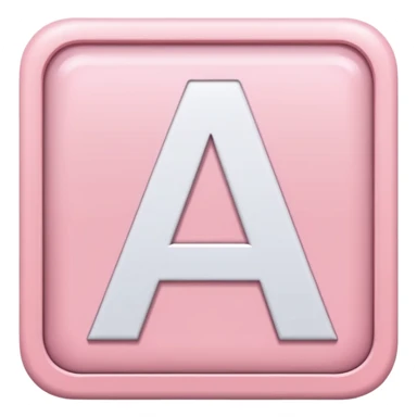 The letter A in a light pink square  sticker