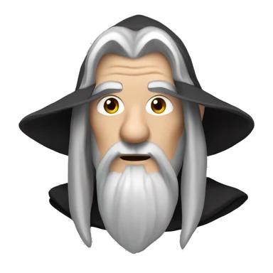 gandalf with black cloak and black hair sticker
