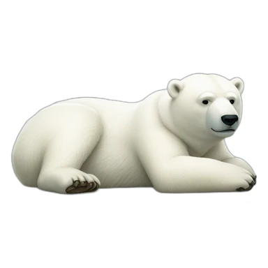 Polar bear full body laying down sticker