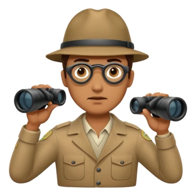 man with binoculars sticker