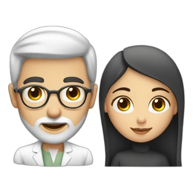 Jewishgirl with ophthalmologist tall Arabic boy with beard sticker