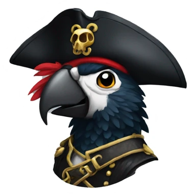 Black Pirate Parrot sticker