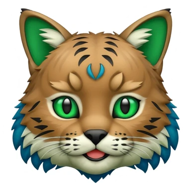 Georgia College and State University Bobcat green and blue mascot emoji copy and paste sticker