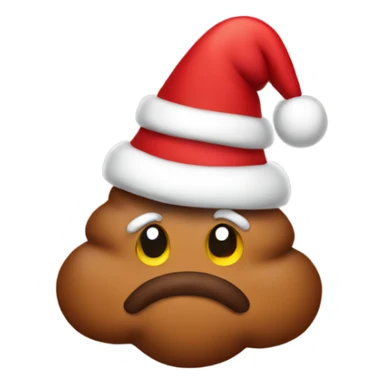 Poop wearing Christmas hat  sticker