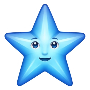 Make a shining bright blue star sticker